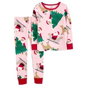 Carter's Little Girls' Christmas 2-Piece Snug Fit Cotton PJs